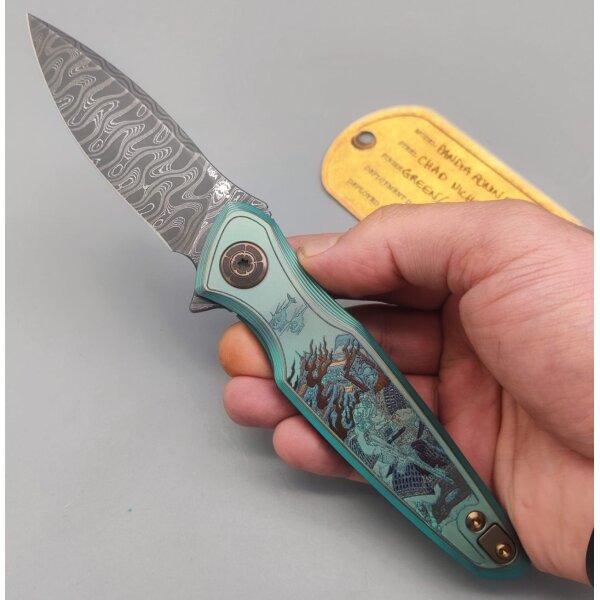 Spartan Blades SF16 Pandia Custom Chad Nichols Damast-Ronin Fire