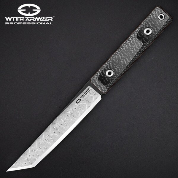 WithArmour Professional Hash Knife S-BK Messer Damast SCFG10 Griff