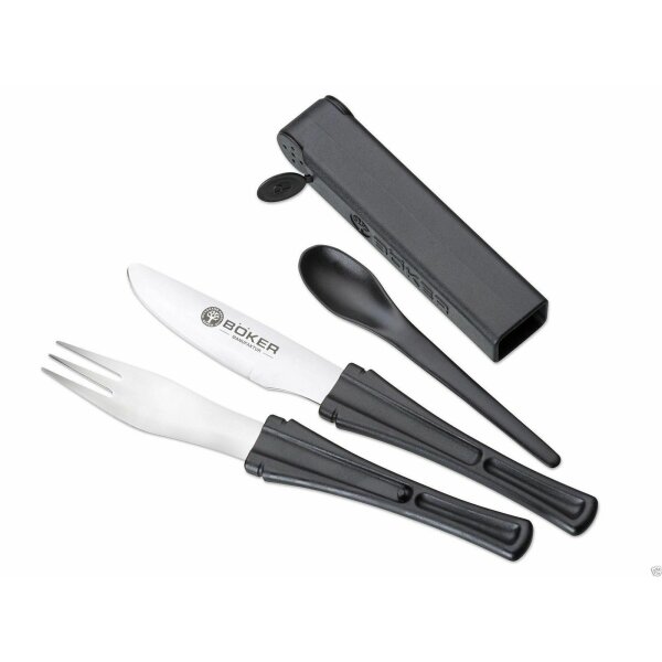 Böker Plus Snac Pac Campingbesteck Messer,Gabel und Löffel 03BO800