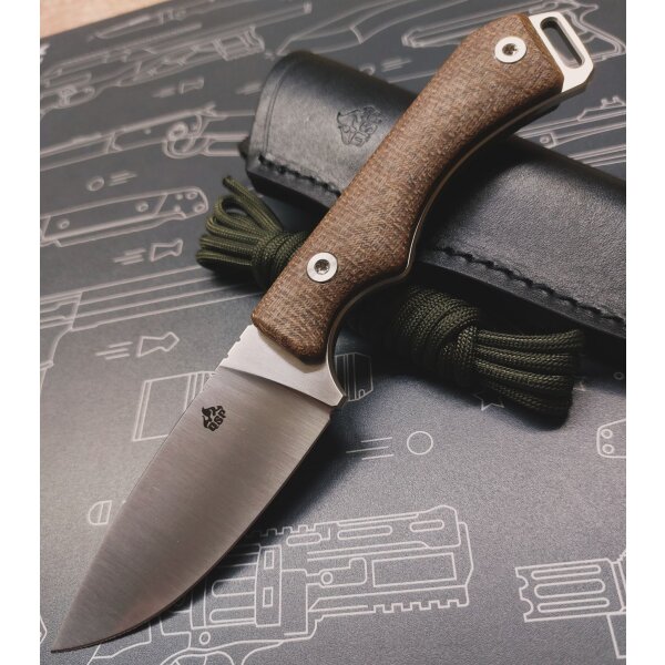 QSP Knife WORKAHOLIC QS124-A N690 Stahl Brown Micarta
