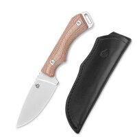 QSP Knife WORKAHOLIC Messer Outdoormesser N690 B&ouml;hler Stahl Micarta BRAUN QS124A