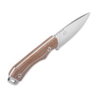 QSP Knife WORKAHOLIC Messer Outdoormesser N690 B&ouml;hler Stahl Micarta BRAUN QS124A