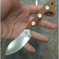QSP Knive NECKMUK Messer Neck Knife D2 Stahl G10 Griff BRAUN Kydex QS125B