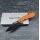 Real Steel Pelican Black / Orange Framelock Messer Taschenmesser D2 Stahl G10 Griff Schwarz