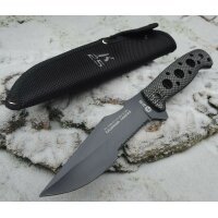 K25 Messer Fahrtenmesser 440 Stahl Aluminiumgriff Scheide