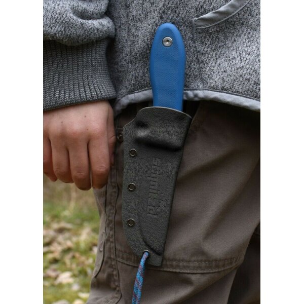 Schnitzel UNU BLAU Messer Kindermesser Schnitzmesser 8Cr13MoV Stahl G10 Kydex