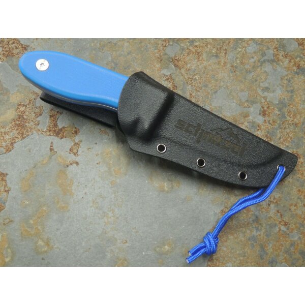 Schnitzel UNU BLAU Messer Kindermesser Schnitzmesser 8Cr13MoV Stahl G10 Kydex