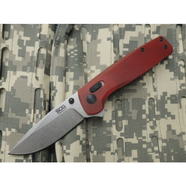 SOG Terminus XR G10 Crimson Messer rot Taschenmesser D2 Stahl XR-Lock red
