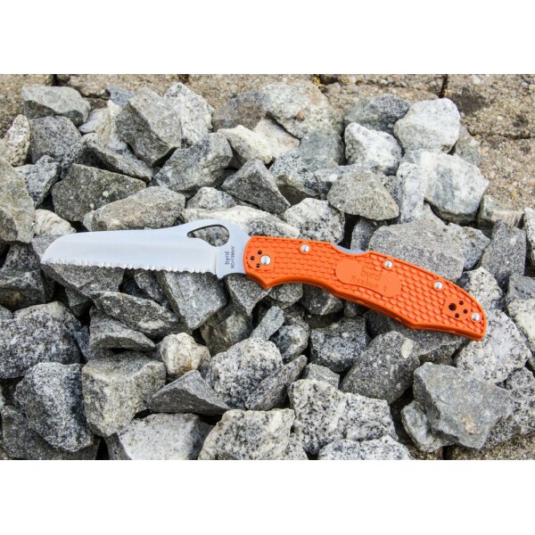 Spyderco Cara Cara Rescue Leightweight 8Cr13MoV Stahl FRN  Orange Rettungsmesser 01SP263