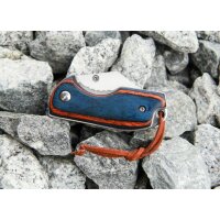 Albainox LIL&acute; FATBOY Mini Messer Taschenmesser Staminaholz Braun / Blau 18630