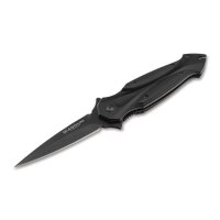 B&ouml;ker Magnum STARFIGHTER 2.0 ALL BLACK Messer einseitig geschliffen 440A Stahl G10