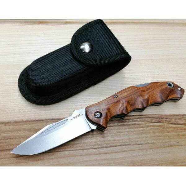 Haller Messer e.d.c. URBAN GRIZZ Campingmesser Lockback 440 Padoukholz Etui