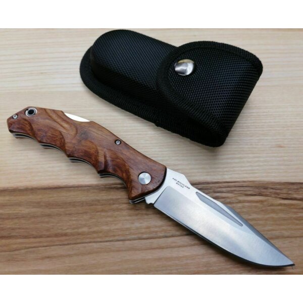Haller Messer e.d.c. URBAN GRIZZ Campingmesser Lockback 440 Padoukholz Etui