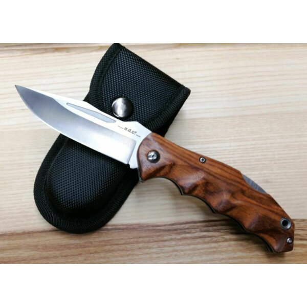 Haller Messer e.d.c. URBAN GRIZZ Campingmesser Lockback 440 Padoukholz Etui