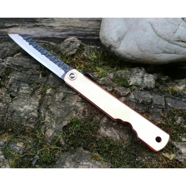 Higo IROGANE Messer 7Cr17 Stahl Kupfergriff Friction Folder Taschenmesser