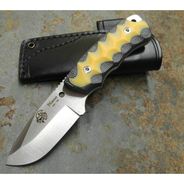 J&amp;V Adventure Knives NANO 2.0 Messer Outdoormesser MoVa Stahl Micarta BICOLOR