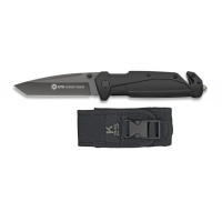 K25 TACTICAL BLACK RESCUE Messer Rettungsmesser Rescue Knife Tanto Etui