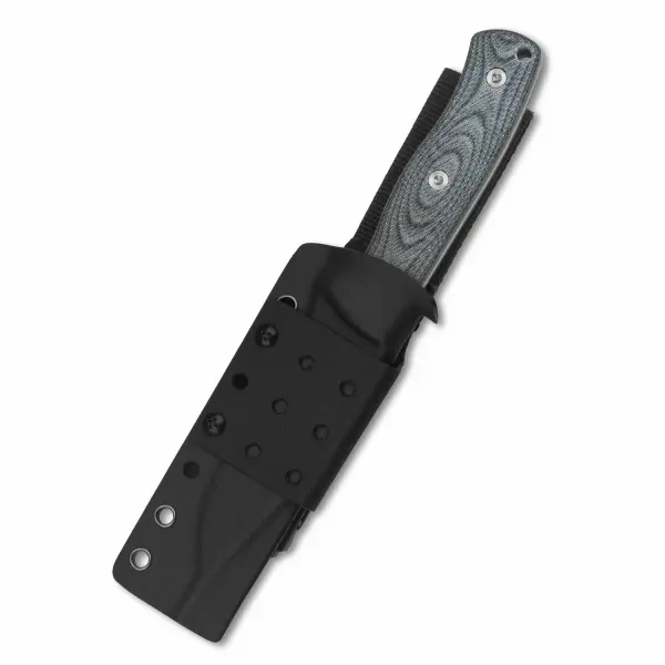 QSP Knife BISON V2 Outdoormesser D2 Stahl Denim Micarta Griff