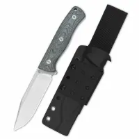 QSP Knife BISON V2 Outdoormesser D2 Stahl Denim Micarta...