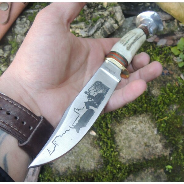 Rough Ryder Rider COWBOY FIXED BLADE Messer Knochengriff mit Cowboyknauf RR1630