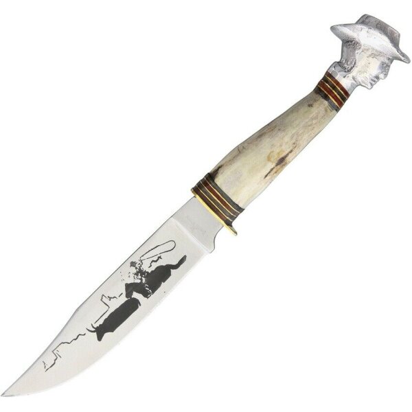 Rough Ryder Rider COWBOY FIXED BLADE Messer Knochengriff mit Cowboyknauf RR1630