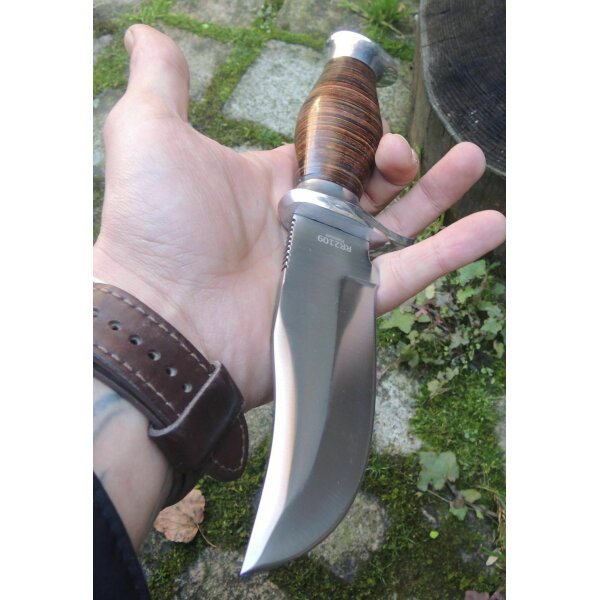 Rough Ryder Rider HUNTER STACKED LEATHER Messer Jagdmesser Lederscheide