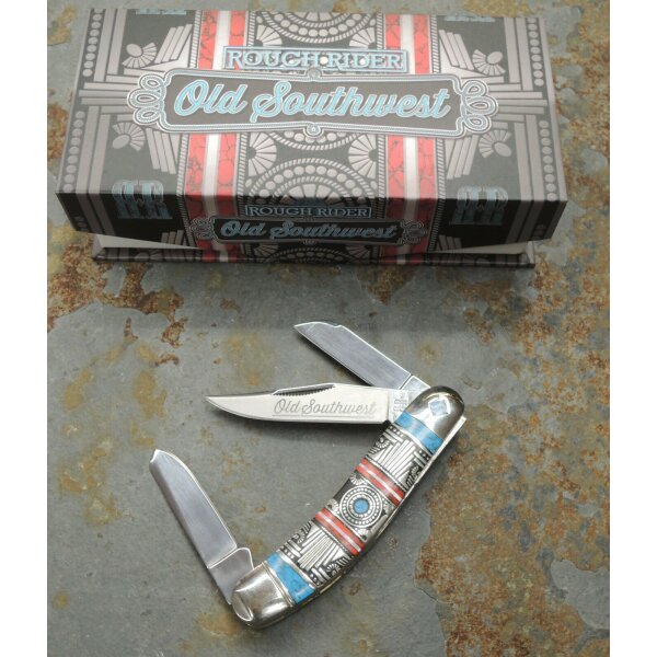 Rough Ryder Rider OLD SOUTHWEST SOWBELLY Stockman Taschenmesser Nickelsilbergriff