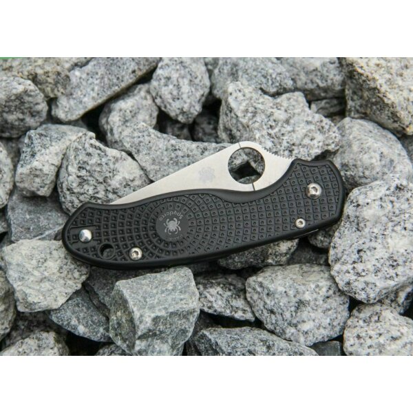 Spyderco Para 3 Lightweight Serrated CTS BD 1 FRN Schwarz Taschenmesser 01SP1033