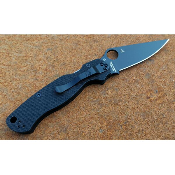 Spyderco Para-Military 2 Black G10 Plain  G10 Schwarz
