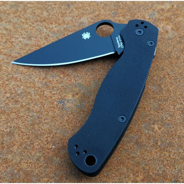 Spyderco Para-Military 2 Black G10 Plain  G10 Schwarz