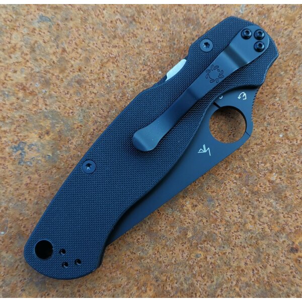 Spyderco Para-Military 2 Black G10 Plain  G10 Schwarz