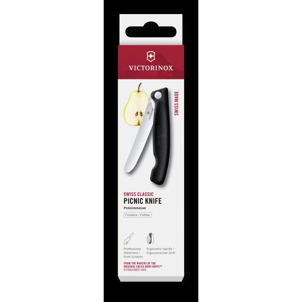 Victorinox klappbares Gemüsemesser Picknick Messer schwarz Foldable Paring Knife