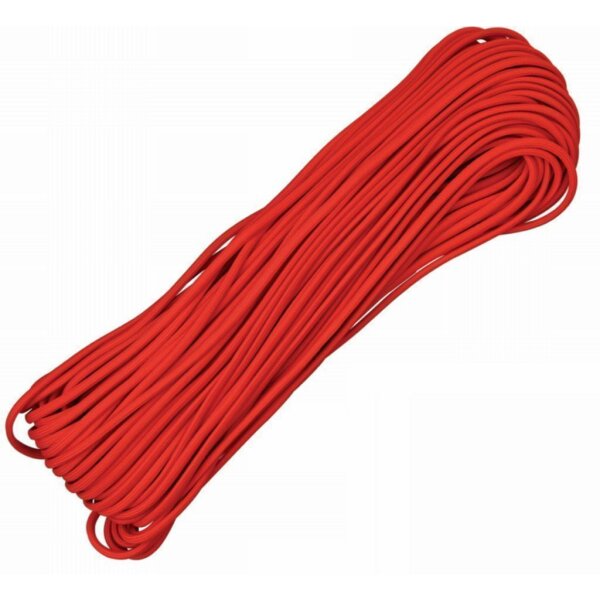 Paracord Seil RED 30,48 Meter Rope 7 Strang 550 lbs Zuggüte