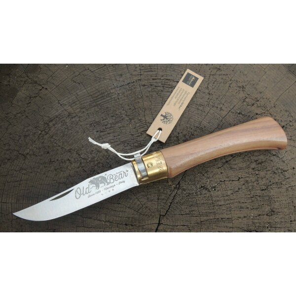 Antonini Old Bear Messer Taschenmesser 420 Stahl Brotzeitmesser Walnussholz  Größe L - 01OB002