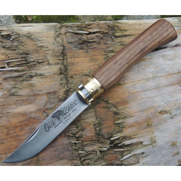 Antonini Old Bear Messer Taschenmesser 420 Stahl Brotzeitmesser Walnussholz  Größe XL - 01OB005