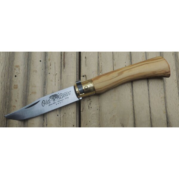 Antonini OLD BEAR OLIVE Messer Taschenmesser Brotzeitmesser Olivenholz 4 Größen Größe M 01OB012