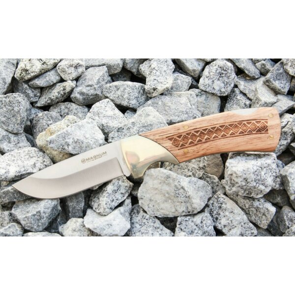 Böker Magnum Messer Woodcraft Taschenmesser 440 Stahl Holzgriff Lockback 01MB506