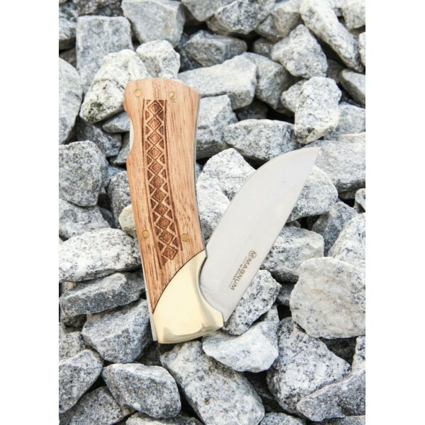 Böker Magnum Messer Woodcraft Taschenmesser 440 Stahl Holzgriff Lockback 01MB506