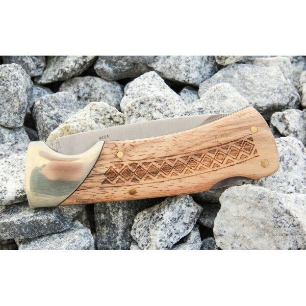 Böker Magnum Messer Woodcraft Taschenmesser 440 Stahl Holzgriff Lockback 01MB506