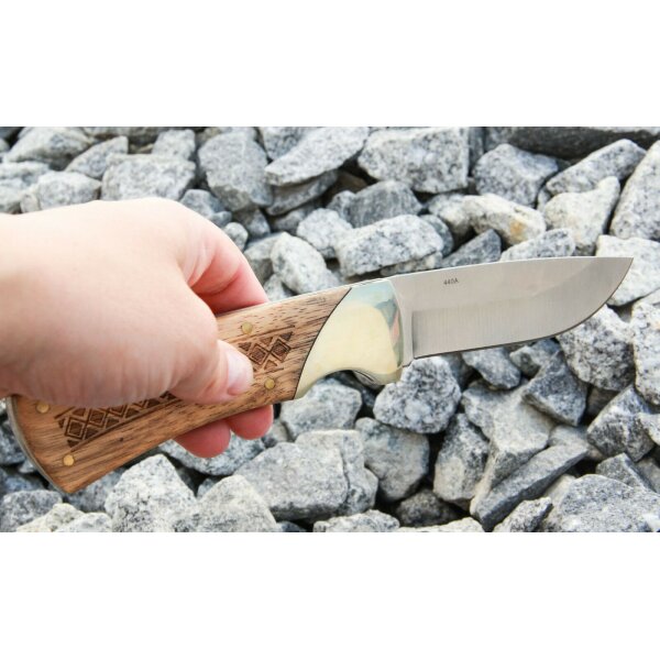 Böker Magnum Messer Woodcraft Taschenmesser 440 Stahl Holzgriff Lockback 01MB506