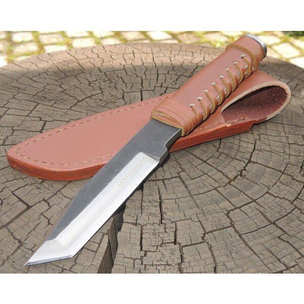 Böker Magnum Survivor Tanto Messer Outdoormesser für Bogensport 440A Stahl Leder