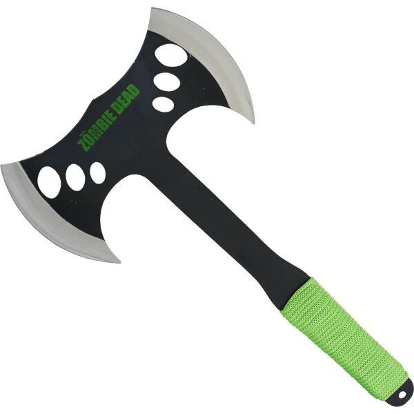 Haller Zombie Dead Axt Beil Tomahawk Doppelkopf 420 Stahl + Nylonscheide