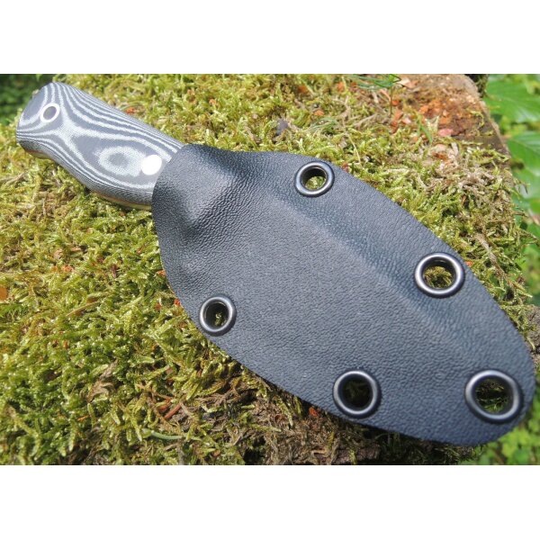 J&V Hobbit Black / Grey MoVa Micarta Mehrfarbig inkl. Kydexscheide