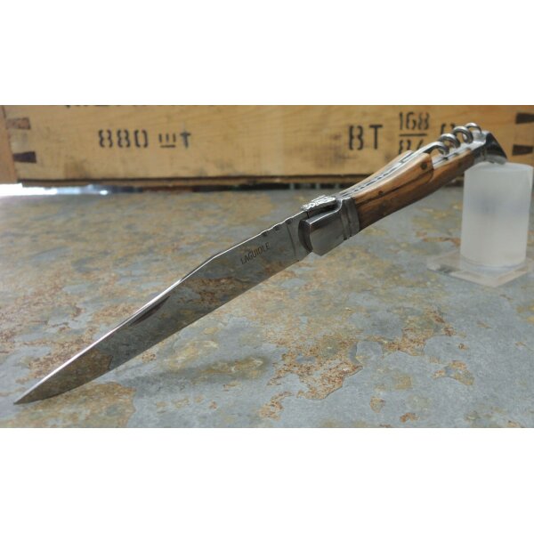 Laguiole Messer Brotzeitmesser Vespermesser 3Cr13MoV Stahl Olive Korkenzieher