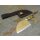 Mini Cleaver Knife Messer Gimmick mit Lederscheide 3Cr13 Stahl EDC Knife Gold