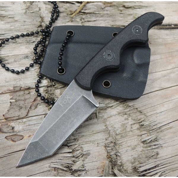 FOX Outdoor NECK II Messer Neck Knife Tanto Stonewash + Scheide 44537