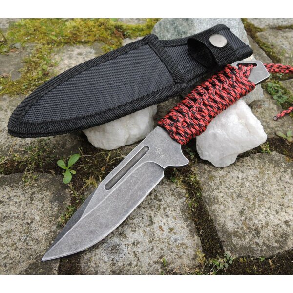 FOX Outdoor &quot; Red Rope &quot; Messer Outdoormesser 420 Stahl stonewashed 44486