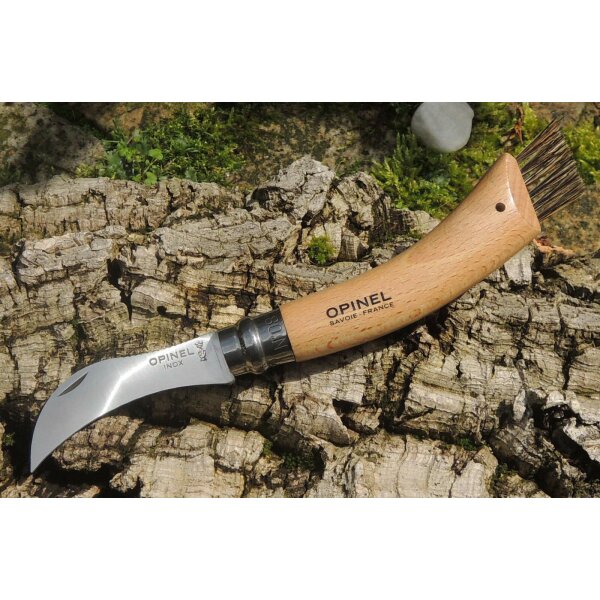 Opinel Pilzmesser Schwammerlmesser Sandvik-Stahl Buchenholz Wildschweinborsten Champignon Mushroom