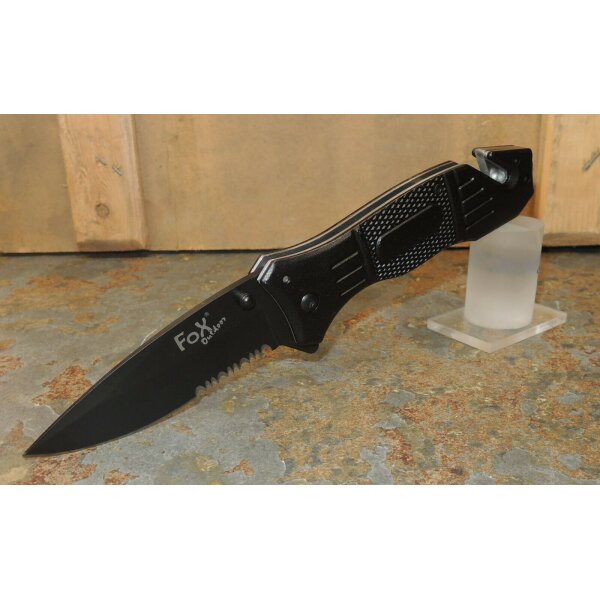 Fox Outdoor Tactical Rescue Knife Messer Rettungsmesser Gurtschneider