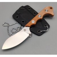QSP Knife NECKMUK QS125-E Neck Knife D2 Stahl Brown Micarta